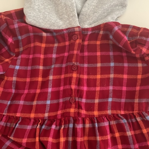 Tucker + Tate Red-Blue-Orange-Gray Long Sleeve Flannel Pullover Dress- Girls 6 - Picture 2 of 10